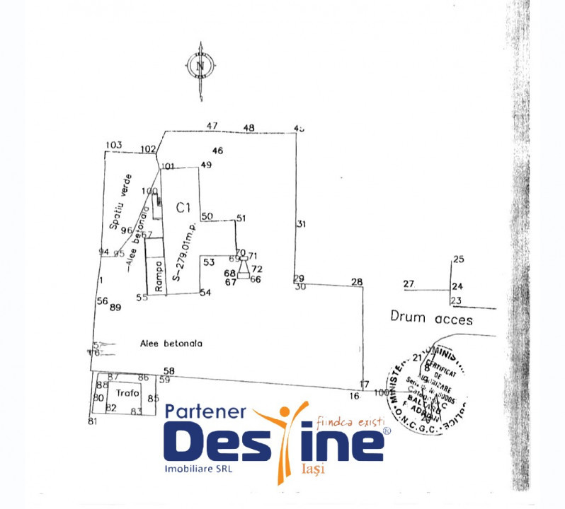 TOMEȘTI - Teren Industrial 2540 mp moară dezafectată 518 mp