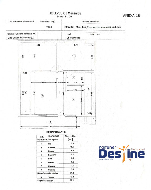 Casă individuală P+M, 164 mp utili + 1062 mp teren, COPOU