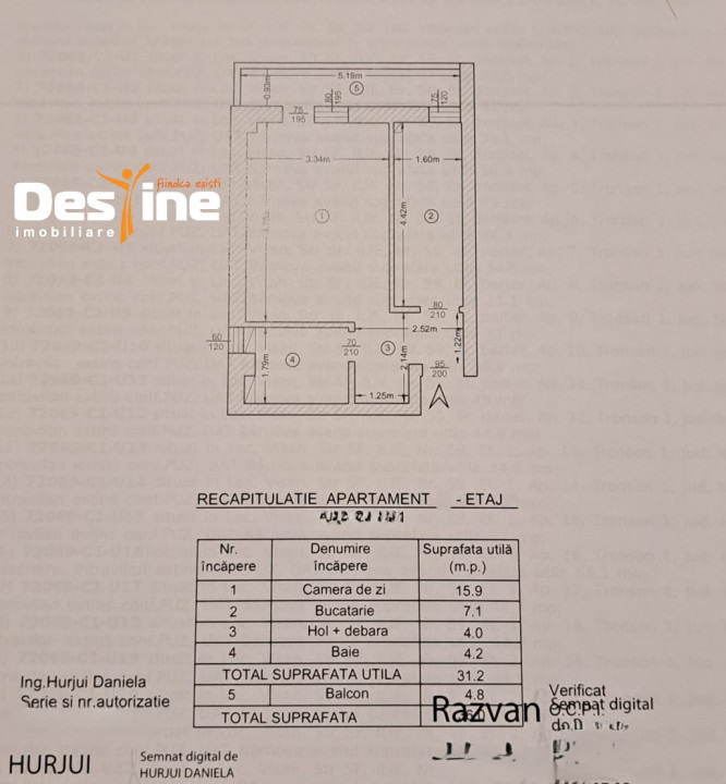Visan-Bucium - Apartament 1 cameră 36 mp+LOC DE PARCARE