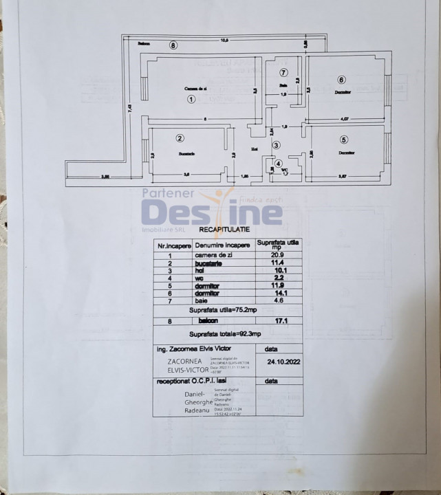 Alexandru cel Bun ap 3 camere decomandat , 92 mp 