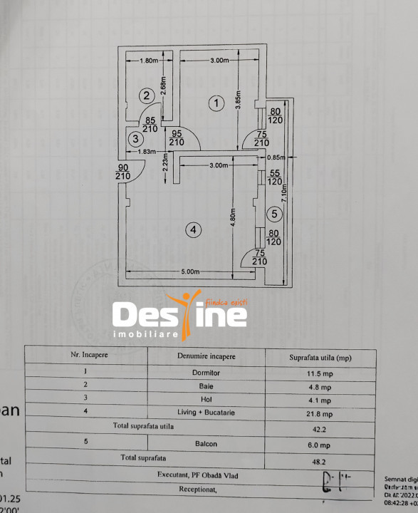 Bucium-Visan - Apartament 2 camere 48,2 mp Open space