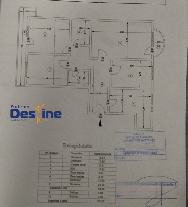 Păcurari - Apartament 4 camere DECOMANDAT 103 MP