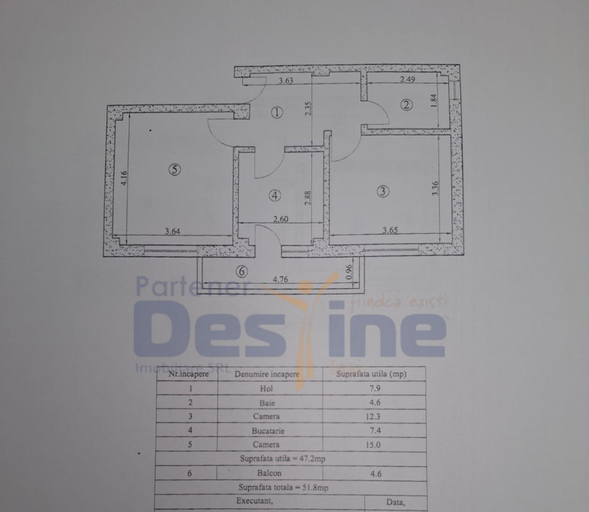 Apartament 2 camere decomandat 51,80mp CUG-EXPOMOBILA