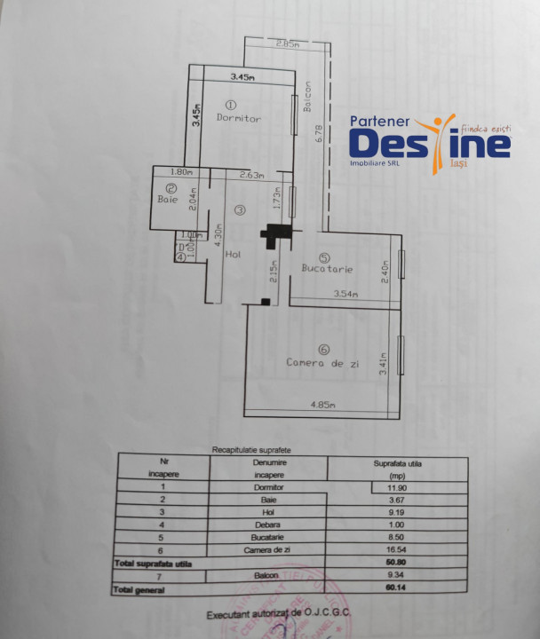 Apartament 2 camere 60,14 mp - zona BAZA 3