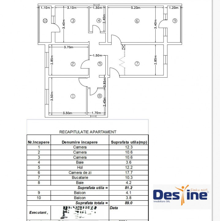 CUG - Apartament 4 camere DECOMANDAT 86,8 mp