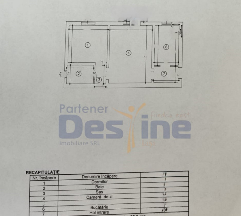  Podu Ros - Apartament 2 camere 35mp SD, MOBILAT și UTILAT