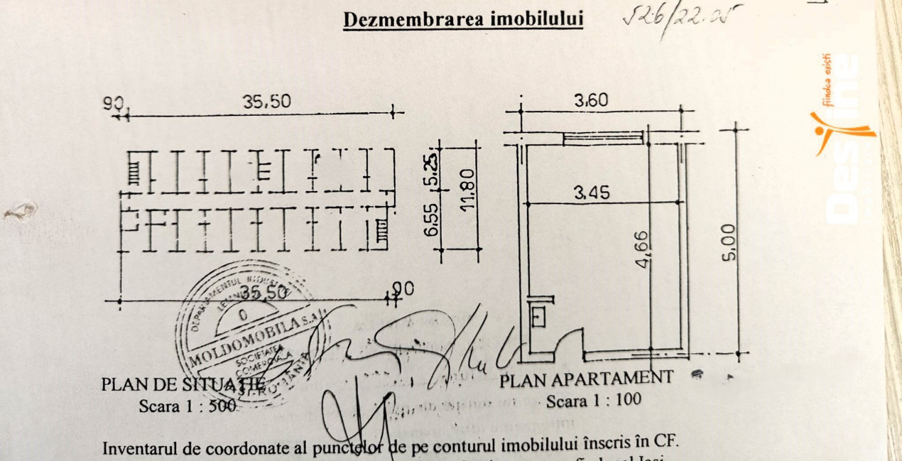 Apartament semidecomandat 2 camere cămin - Bularga