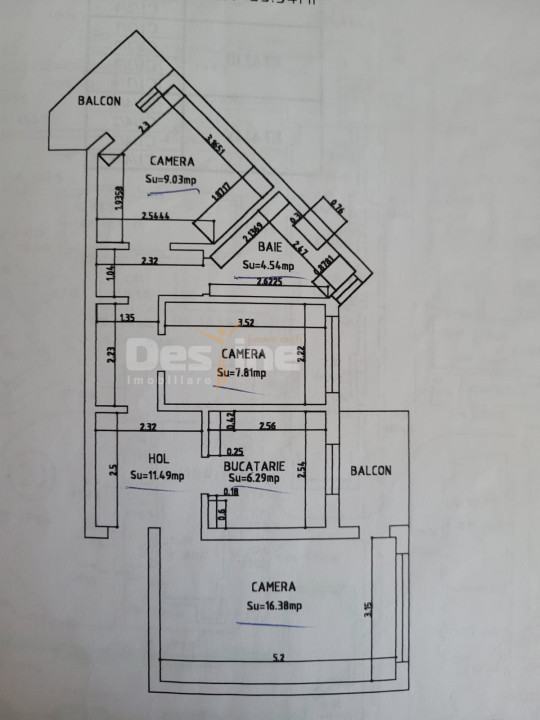 DACIA , APARTAMENT DECOMANDAT , 61 MP , 