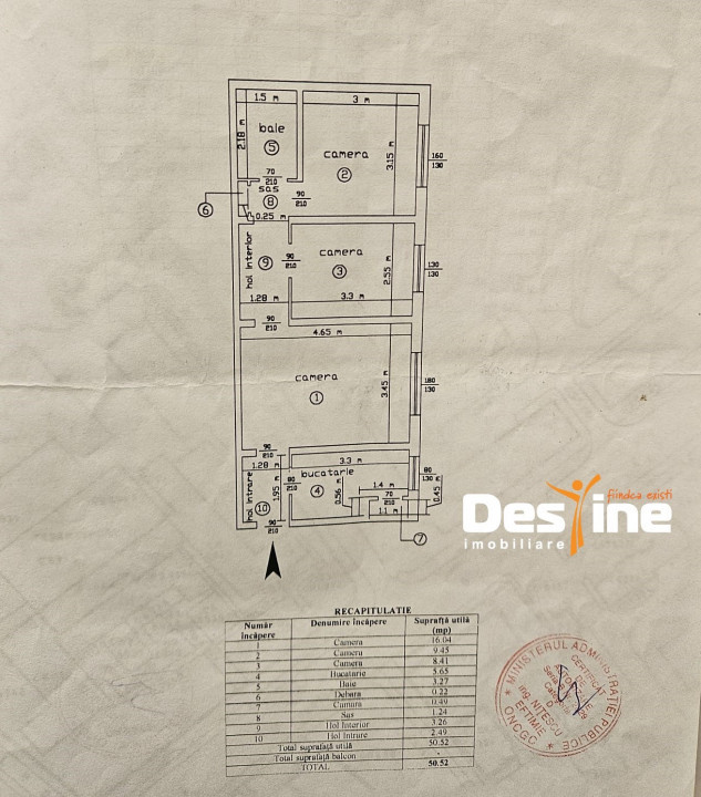 Cartier BULARGA - Apartament 3 camere 50,7 mp mobilat și utilat