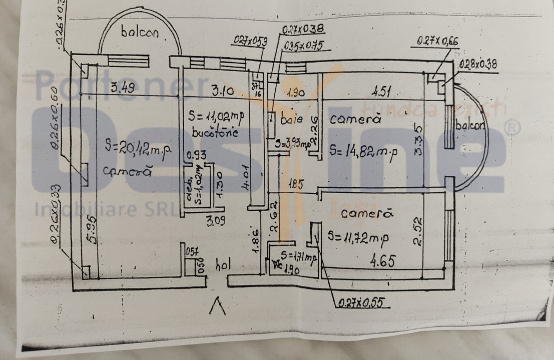 Apartament 3 camere decomandat ETAJ 3 80 MP cu boxă - Petrom PĂCURARI