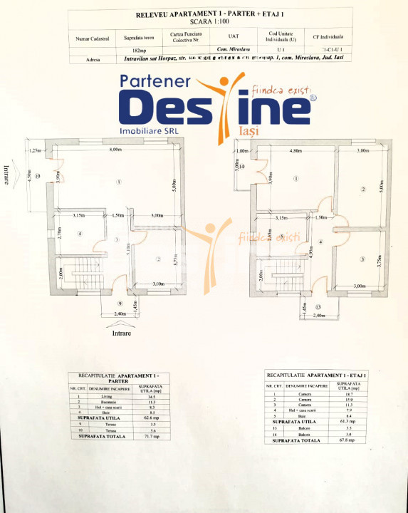 DUPLEX mediteranean 140 mp P+1 300 mp TEREN toate utilitățile - HORPAZ