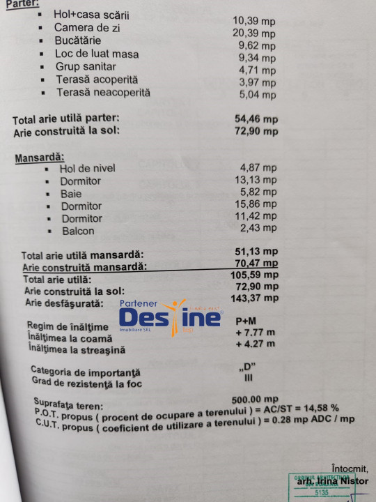 Casă individuală 4 camere  114 MP cu teren 500 Mp - Hlincea