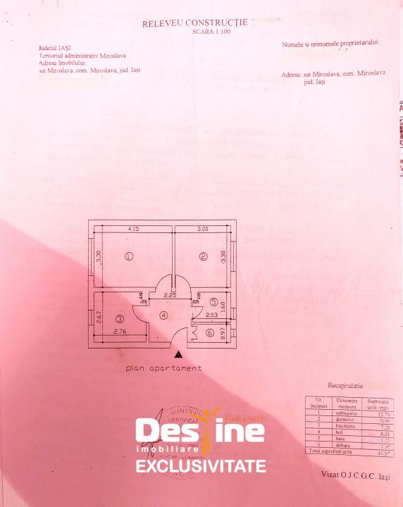 COMISION 0% MIROSLAVA CENTRU - Apartament 2 camere 42mp