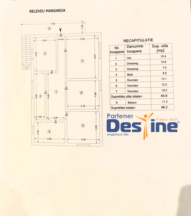 CUG - Apartament 3 camere la vilă, 96 mp , teren comun 500mp