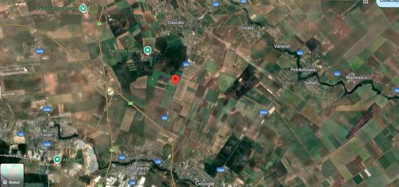Teren intravilan Stefanestii de Jos in apropiere de A0 , 25558 mp-60 E/mp