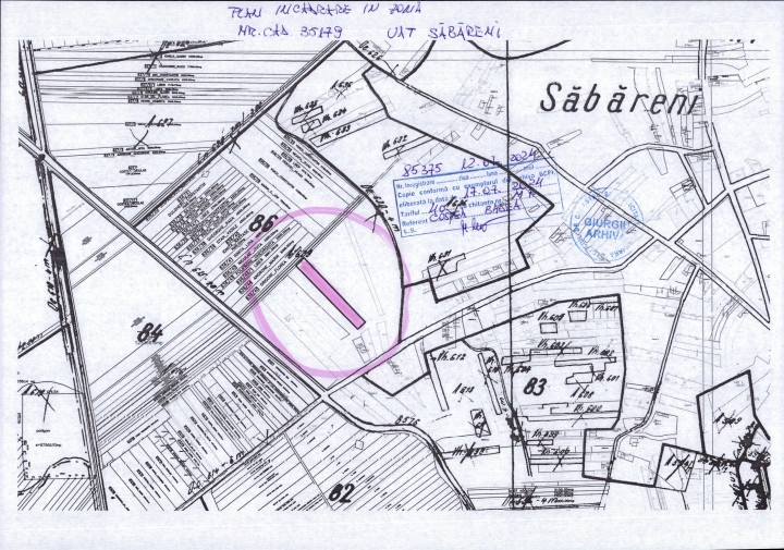 Teren intravila Sabareni Giurgiu 4750 mp
