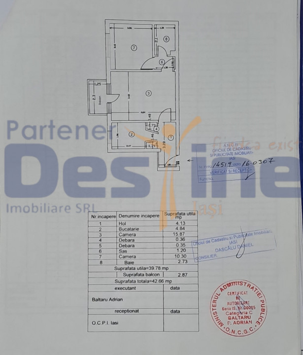 Apartament 2 camere semidecomandat, 43 mp, Alexandru cel Bun - Zimbru