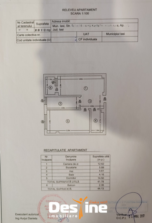 BUCIUM - LIDL -Apartament 2 camere 44,13 mp MOBILAT și UTILAT