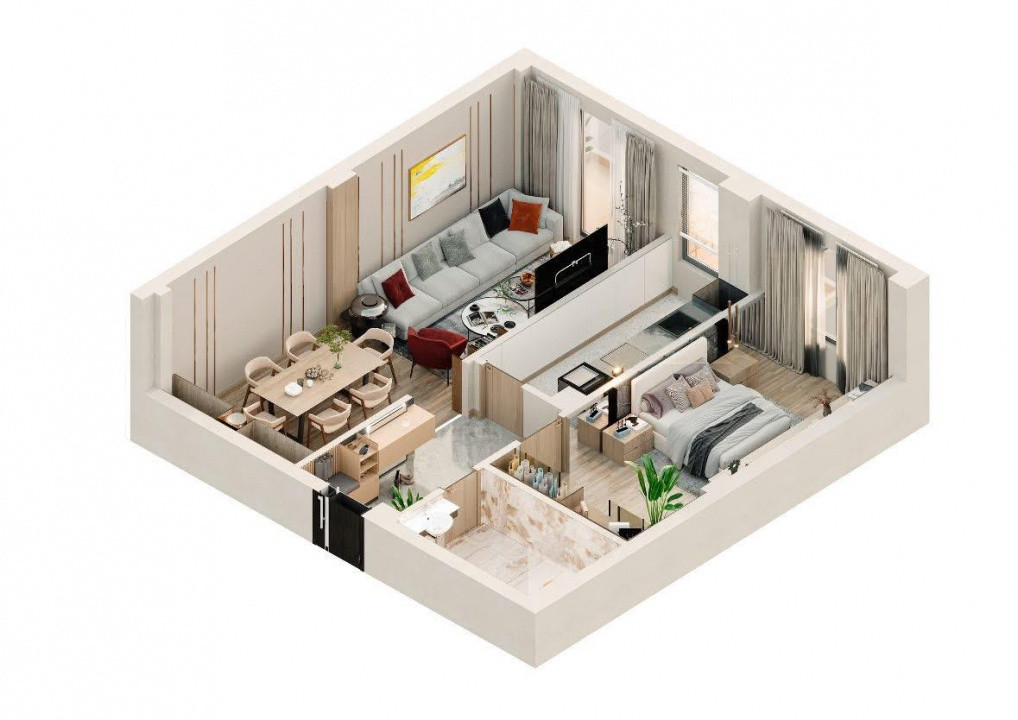 Proiect NOU - Apartamente de vânzare - Valea Lupului Bloc 4 etaje cu lift