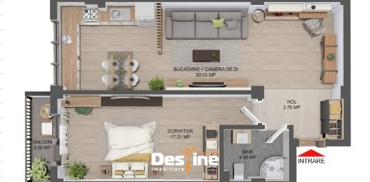 Apartament 2 camere Open-Space 58 mp, Cartier Iris Valea Lupului.