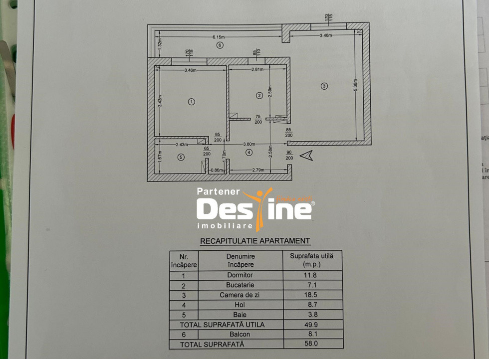 Apartament 2 camere decomandat Moara de  Foc 