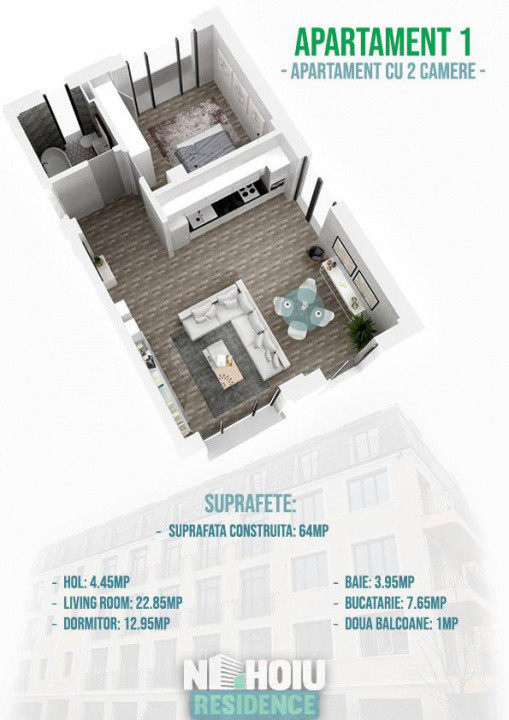 Apartament cu 2 Camere de vanzare in Nehoiu Ultracentral