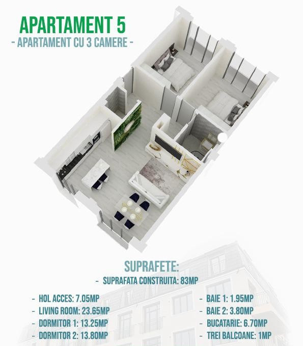 Apartament cu 3 Camere de vanzare in Nehoiu Ultracentral