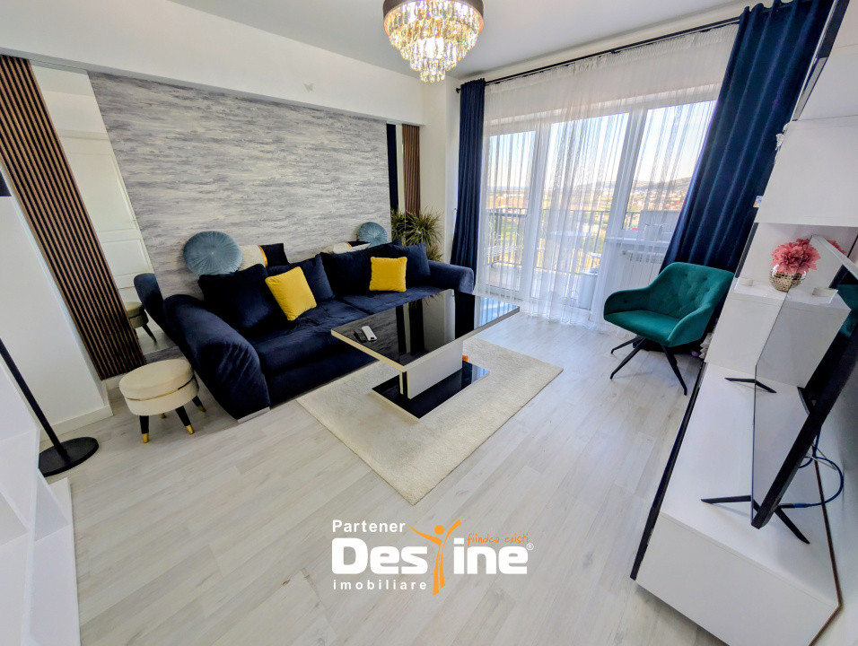 Apartament 2 camere decomandat de 56 mp, mobilat și utilat premium, baie cu geam