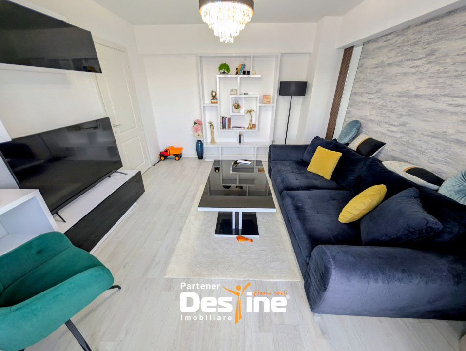 Apartament 2 camere decomandat de 56 mp, mobilat și utilat premium, baie cu geam