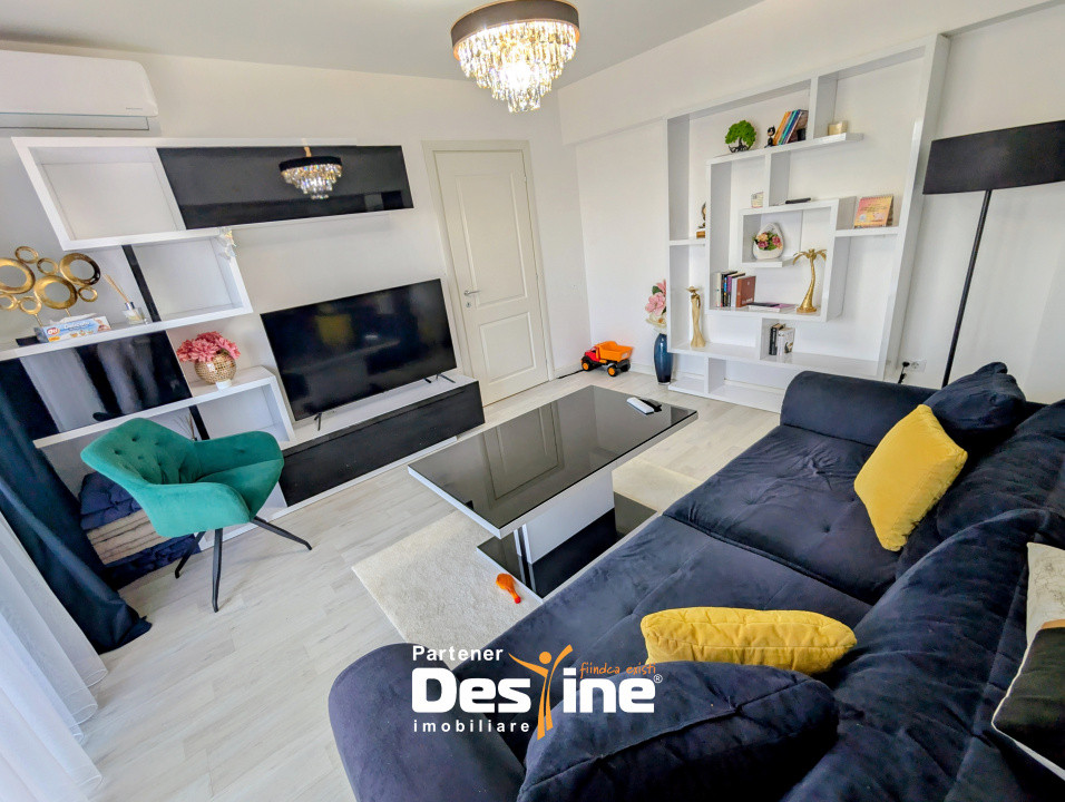 Apartament 2 camere decomandat de 56 mp, mobilat și utilat premium, baie cu geam