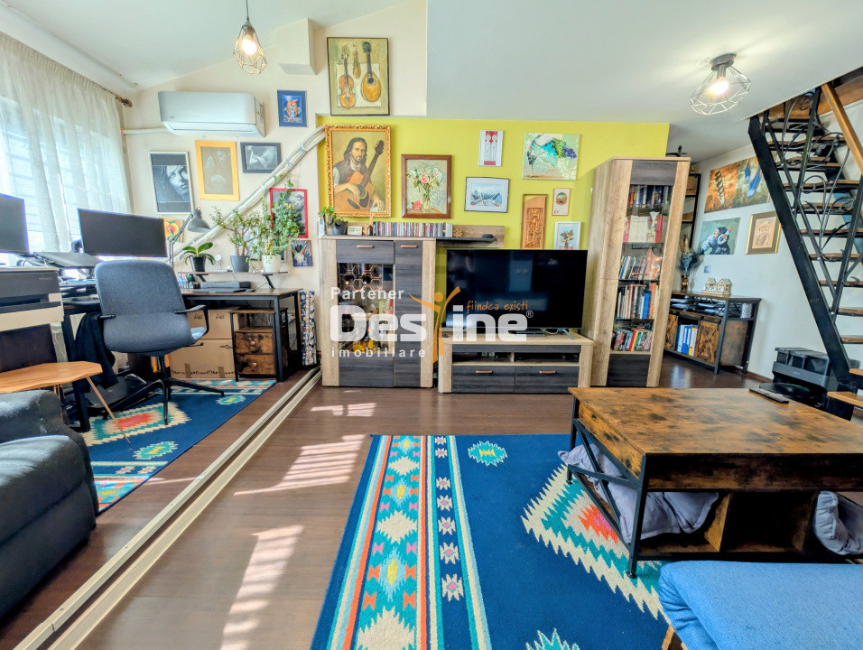Apartament 4 camere 2 băi tip mansardă 78 mp mobilat utilat - Alexandru cel Bun