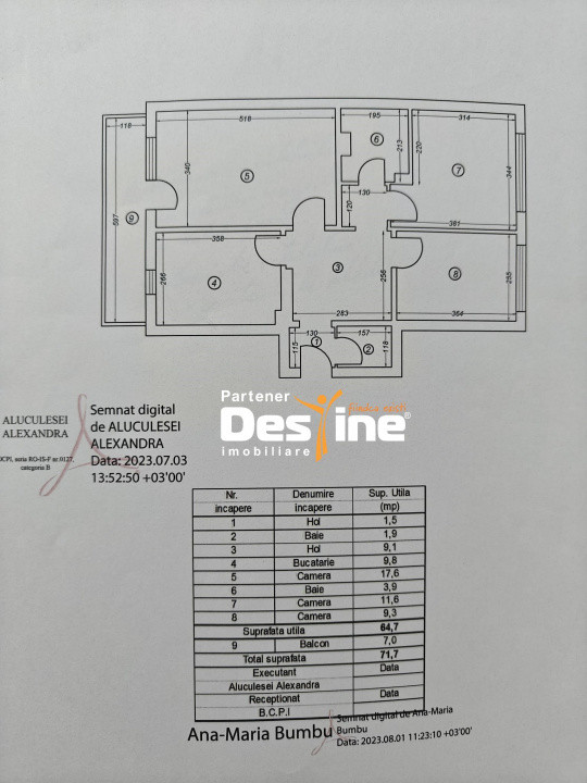 DACIA, Apartament 3 camere, 71.7 MP, 149.900 € 