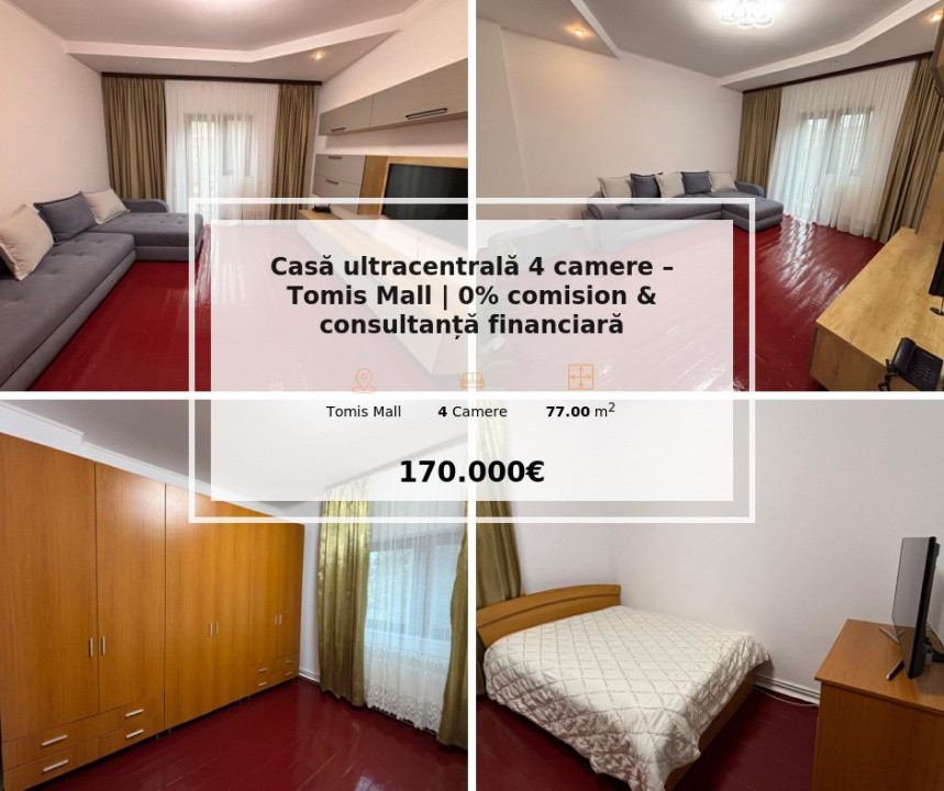 Casă ultracentrală 4 camere – Tomis Mall | 0% comision & consultanță financiară 