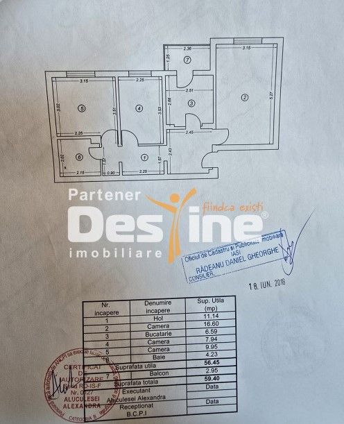GALATA, Apartament 3 camere, decomandat, 59 MP
