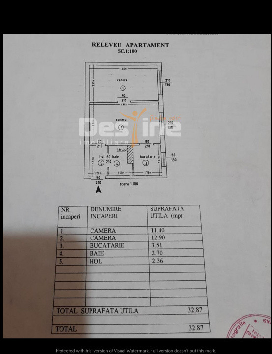 Tătărși - Ciric, ap. 2 C, ND, et.3 din 4, 33mp, bloc din 1970
