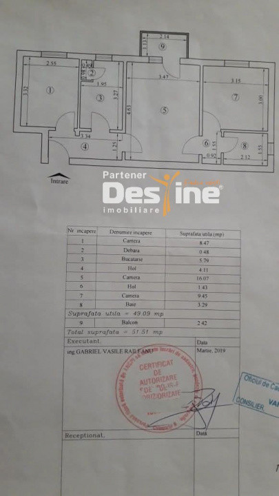 Cartier BULARGA - Apartament 3 camere 51,51 mp mobilat și utilat