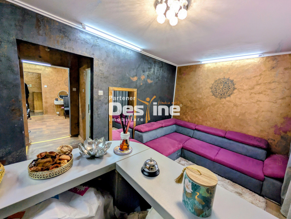 Spatiu comercial Apartament 2 camere 48 mp renovat complet utilat salon Podu Roș