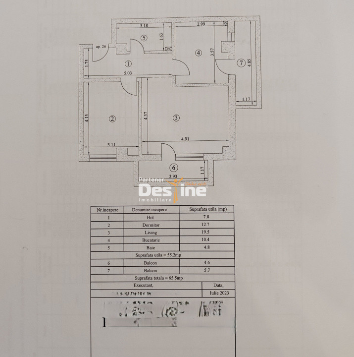 Apartament 2 camere 65.5 mp MOBILAT și UTILAT - Bucium-Visan