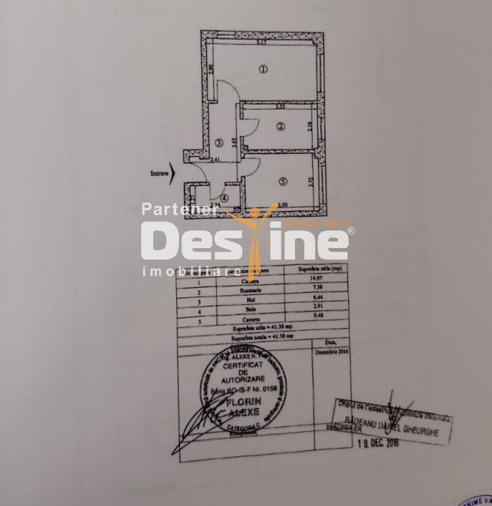 GALATA - Apartament 2 camere DECOMANDAT, 41 MP , 85.000 EURO