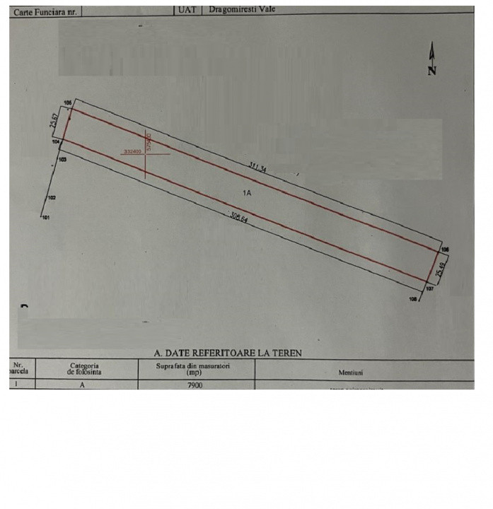 Teren intravilan in Dragomiresti Vale 7900m2 oportunitate  investitie 