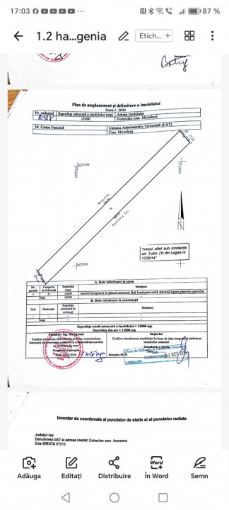 Teren extravilan 12000 mp Miroslava-Proselnici