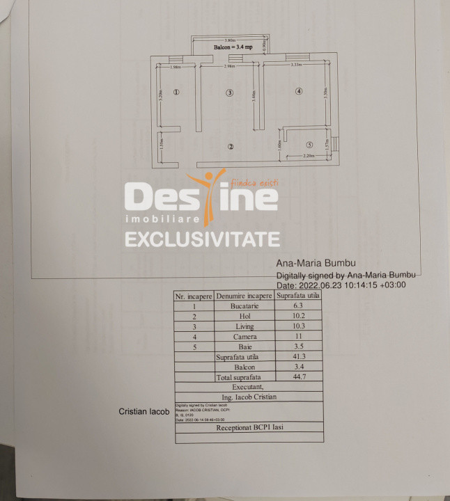 COMISION 0% Lunca Cetatuii - Apartament 2 camere 44,7 mp
