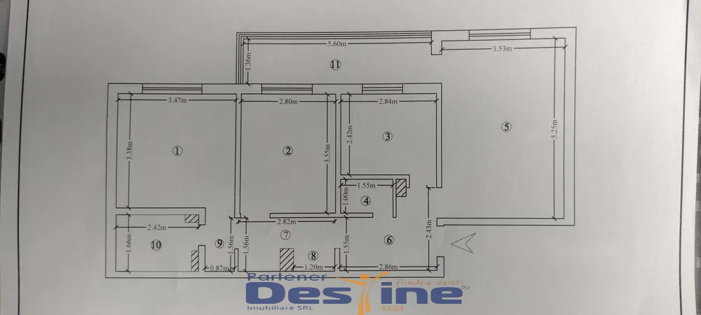 CUG- Apartament cu 3 camere decomandat, etaj 3/4