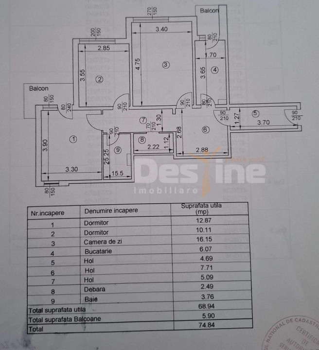 Apartament  3 camere,  Bulevardul Socola,  134.900 euro