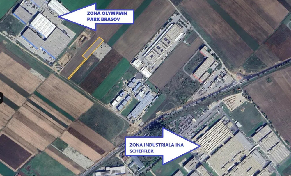 TEREN 4625 mp in zona industriala CRISTIAN, lungime 129 m, latime 31 m,utilitati