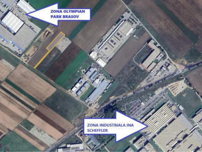 TEREN 4625 mp in zona industriala CRISTIAN, lungime 129 m, latime 31 m,utilitati