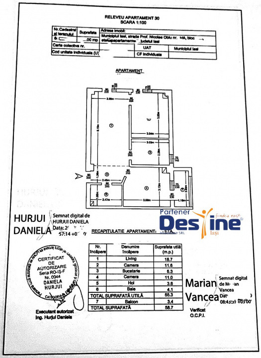 Apartament 3 camere 59 mp etaj intermediar loc parcare boxă mobilat Păcurari