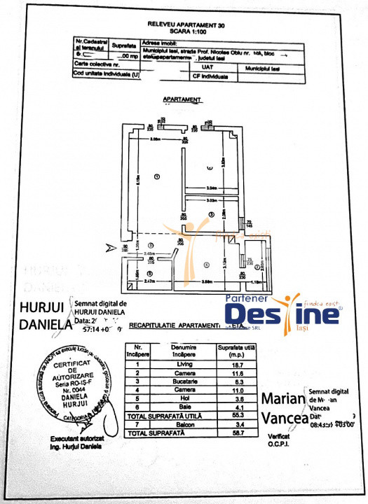 Apartament 3 camere 59 mp etaj intermediar loc parcare boxă mobilat Păcurari