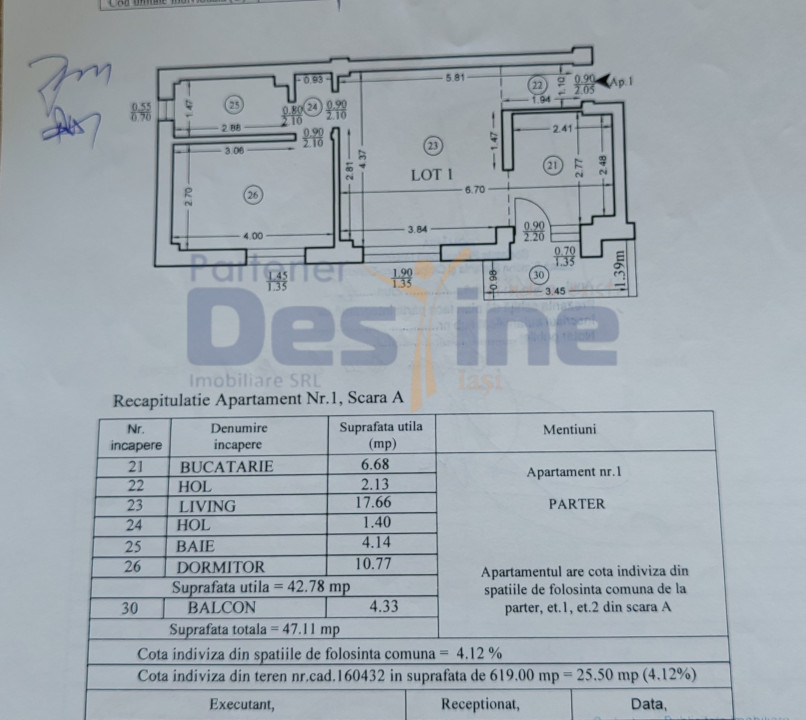 Apartament 2 camere 47,11MP+LOC DE PARCARE - Bucium-Baroque Residence