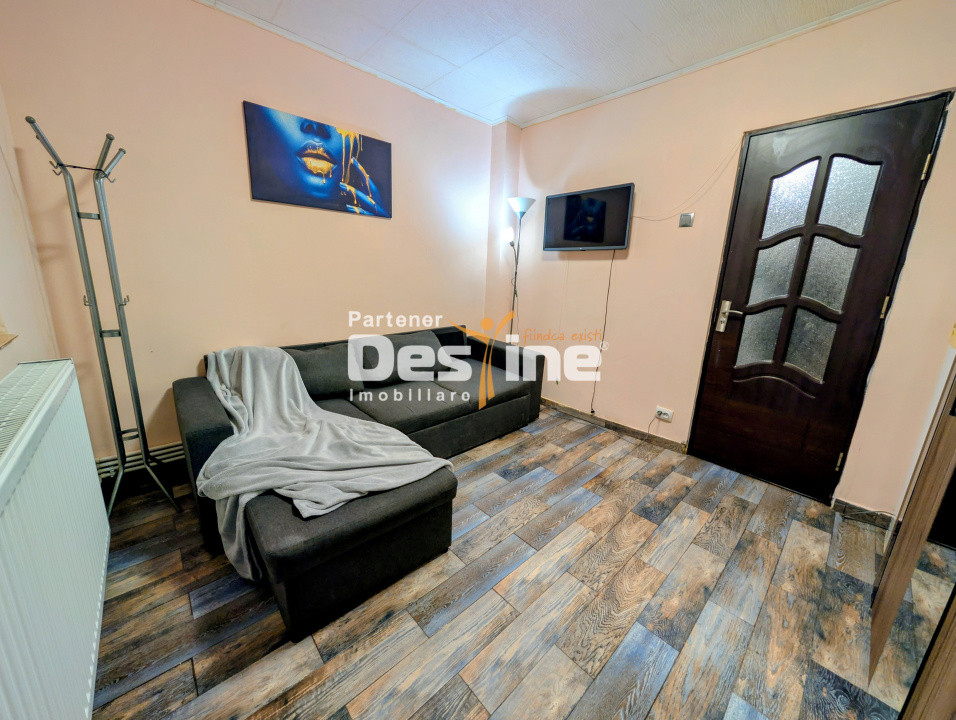 Garsonieră 17 mp parter, renovată complet, mobilată și utilată centrală termică